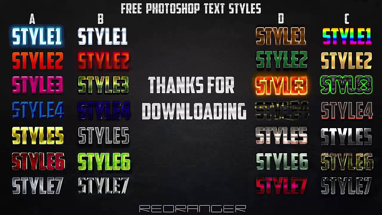 adobe photoshop 7.0 text styles download
